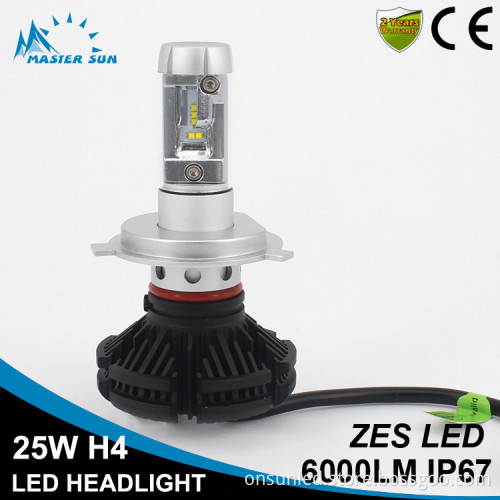 2016 new 25W 6000 lumen ZES Chip led light car h4 led headlight bulbs led headlight restoration kit car led headlight
